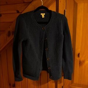 LL Bean Navy Blue Cardigan Sweater
